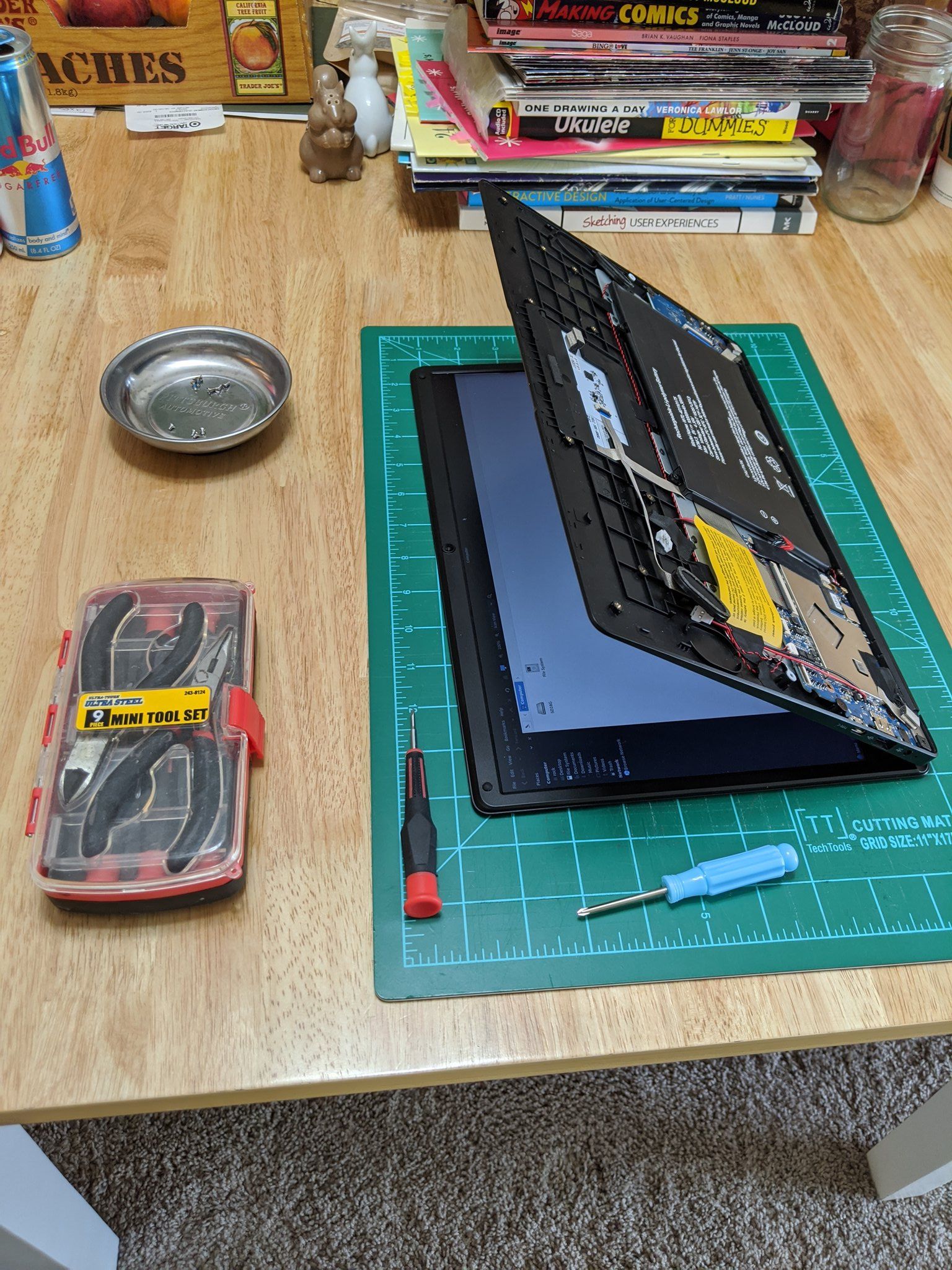 Pinebook Pro paritally disassembled